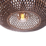 Rotan hanglamp Stripes 1 lichts Naturel/Zwart Ø 60cm