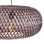 Rotan hanglamp Stripes 1 lichts Naturel/Zwart Ø 60cm