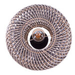 Rotan plafondlamp Stripes 1 lichts Naturel/Zwart Ø 40cm