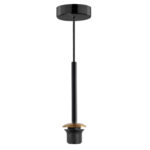 Zwarte hanglamp Bellini | Bruin glas | Niet spiegelend | 1-lichts | Ø 26 cm