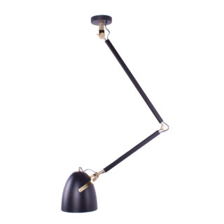 Hanglamp Cupra knik verstelbaar | zwart/goud | draaibaar
