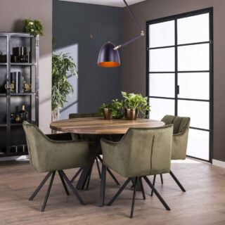 Hanglamp Cupra knik verstelbaar | zwart/goud | draaibaar