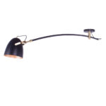 Verstelbare plafondlamp | zwart/goud | uitschuifbaar