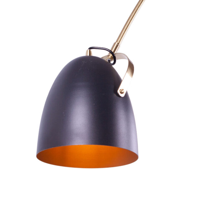 Verstelbare plafondlamp | zwart/goud | uitschuifbaar