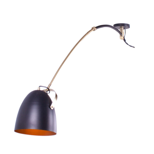 Verstelbare plafondlamp | zwart/goud | uitschuifbaar