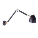 Wandlamp Cupra knik verstelbaar | zwart/goud | draaibaar
