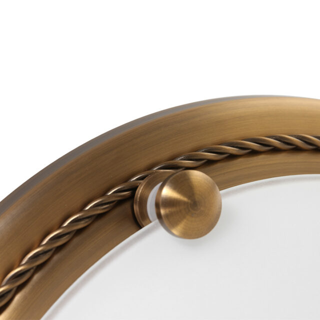 Klassiek | landelijke plafondlamp brons met wit glas