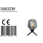 Moderne tafellamp glas 1 lichts Grijs |Zwart