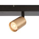 Verstelbare balkspot 5 lichts | Bounce | zwart | goud | messing | GU10