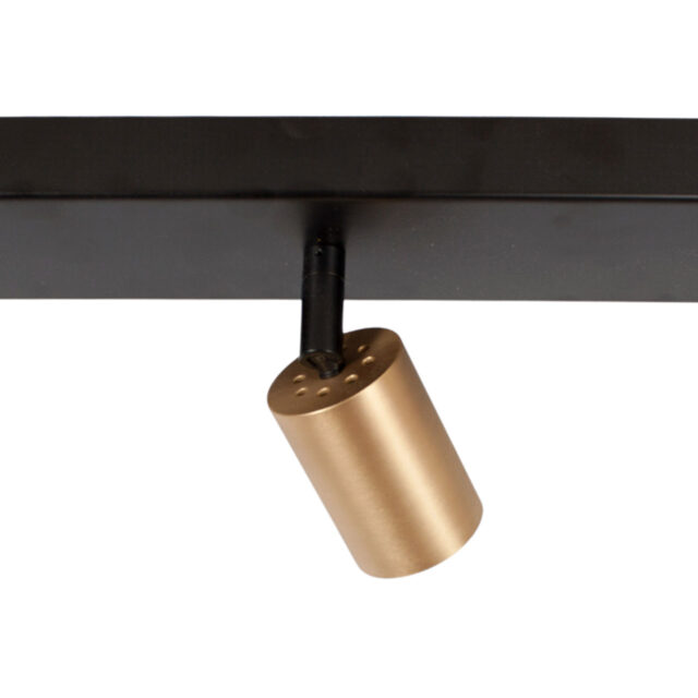 Verstelbare balkspot 5 lichts | Bounce | zwart | goud | messing | GU10