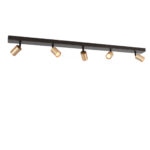 Verstelbare balkspot 5 lichts | Bounce | zwart | goud | messing | GU10