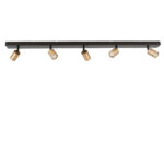 Verstelbare balkspot 5 lichts | Bounce | zwart | goud | messing | GU10