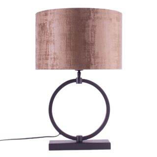 Zwarte tafellamp devon Ø 25 cm met kap brons | bruin