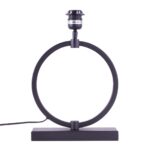 Zwarte tafellamp ring Ø 25 cm met velours kap zwart | goud