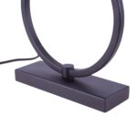 Zwarte tafellamp ring Ø 25 cm met velours kap zwart | goud