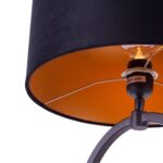 Zwarte tafellamp ring Ø 25 cm met velours kap zwart | goud