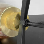 Glazen tafellamp Reflexion 1 lichts Amberkleurig | Zwart