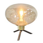 Glazen tafellamp Reflexion 1 lichts Amberkleurig | Zwart