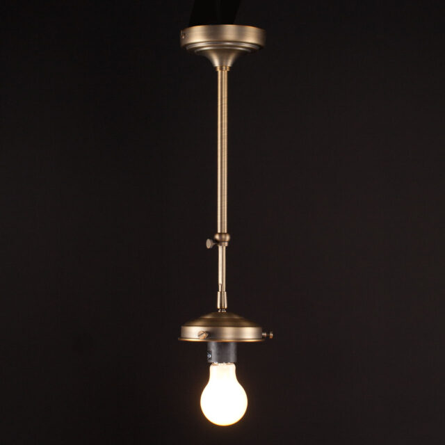 Art Deco hanglamp 'Cambridge' brons pendel kort glas 25cm