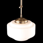 Art Deco hanglamp 'Cambridge' brons pendel kort glas 25cm