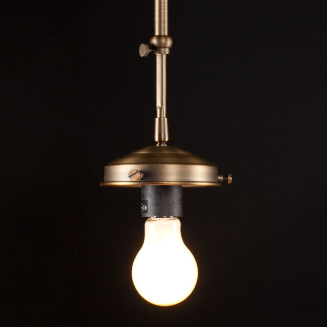 Art Deco hanglamp 'Cambridge' brons pendel kort glas 30cm