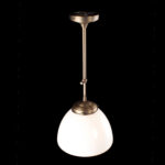 Art Deco hanglamp 'Glasgow' brons pendel kort glas 25cm