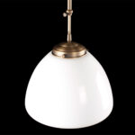 Art Deco hanglamp 'Glasgow' brons pendel kort glas 30cm