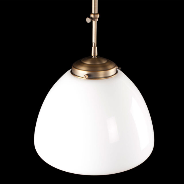 Art Deco hanglamp 'Glasgow' brons pendel kort glas 30cm