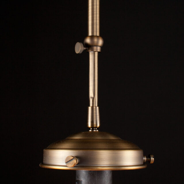 Art Deco hanglamp 'Glasgow' brons pendel kort glas 30cm