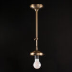 Art Deco hanglamp 'Glasgow' brons pendel kort glas 30cm