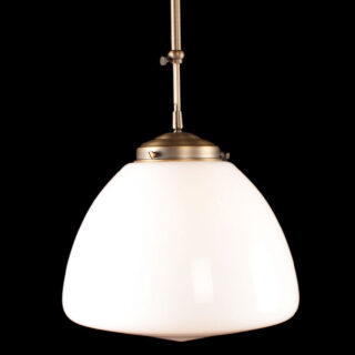 Art Deco hanglamp 'Glasgow' brons pendel kort glas 30cm