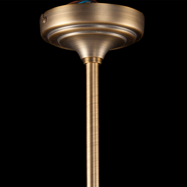 Art Deco hanglamp 'York' brons pendel kort glas 25cm