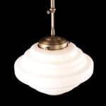 Art Deco hanglamp 'York' brons pendel kort glas 30cm