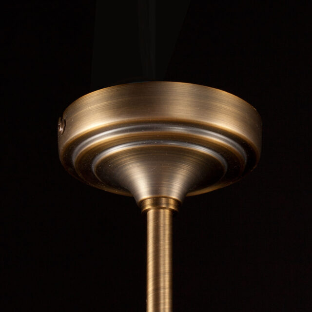 Art Deco hanglamp 'York' brons pendel kort glas 30cm