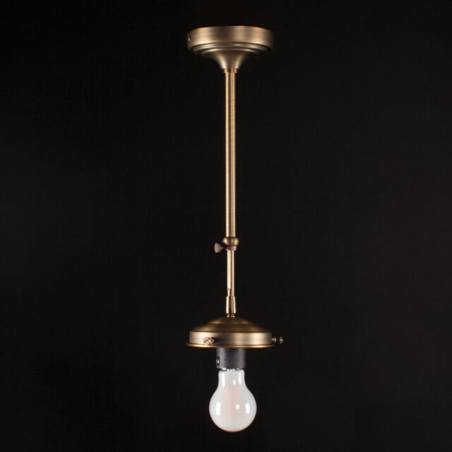Art Deco hanglamp 'York' brons pendel kort glas 30cm