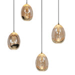 Chique ovale eettafellamp Golden Egg 8-lichts | ovale plaat 100cm