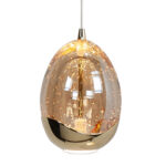 Chique ovale eettafellamp Golden Egg 8-lichts | ovale plaat 100cm