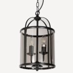 Klassieke Zwarte Lantaarn Pimpernel O 23 Cm Smoke Glas 4
