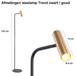 Leeslamp zwart/goud 1 lichts | GU10 | verstelbaar - Afbeelding 3