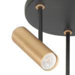 Ronde plafondlamp 3 lichts Trend | verstelbaar | zwart/goud | GU10 - Afbeelding 3