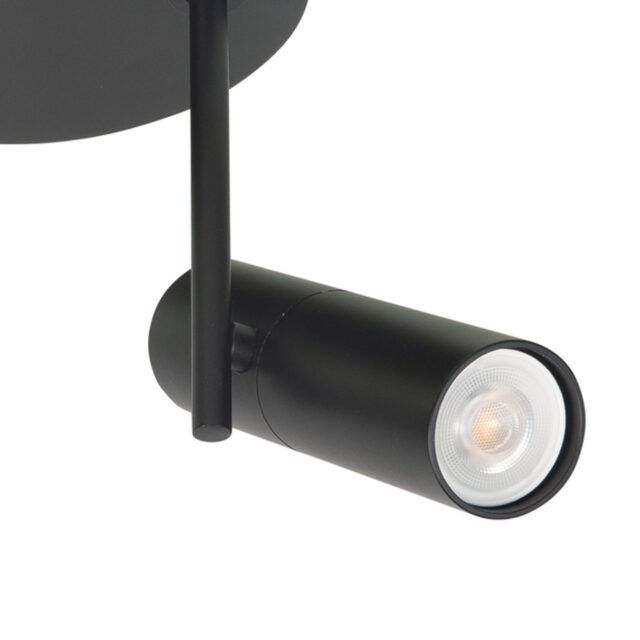 Ronde plafondspot 2 lichts zwart | GU10 | Trend - Afbeelding 3