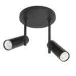 Ronde plafondspot 2 lichts zwart | GU10 | Trend