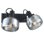 Verstelbare wand/ plafondlamp 2 lichts | glas smoke/grijs