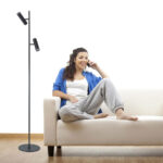 Vloerlamp zwart | 2 lichts verstelbaar | Trend | GU10 - Afbeelding 2