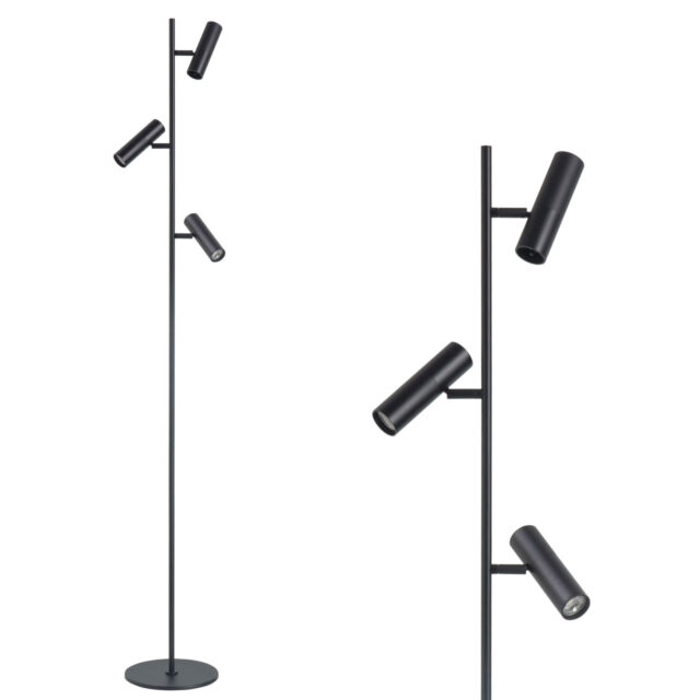 Zwarte 3 lichts staande lamp Trend | verstelbaar met GU10 - Afbeelding 1