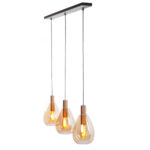 Chique glazen hanglamp Dorato | 3 lichts eettafellamp van 100 cm | amber glas - Afbeelding 5