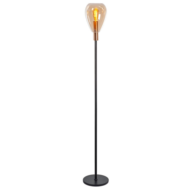 Chique glazen vloerlamp Dorato | 1 lichts | amber glas - Afbeelding 6