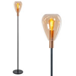 Chique glazen vloerlamp Dorato | 1 lichts | amber glas