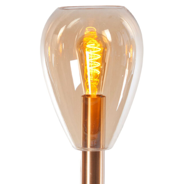 Chique glazen vloerlamp Dorato | 1 lichts | amber glas - Afbeelding 4