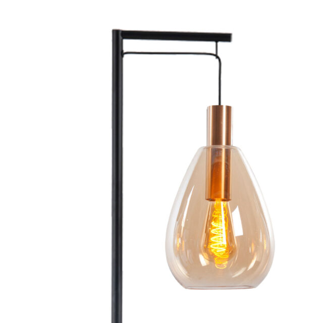 Chique glazen vloerlamp Dorato | 1 lichts | amber glas | hangend glas - Afbeelding 5